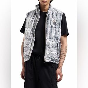 Moose Knuckles Forest Print vest Textured Gray Vest